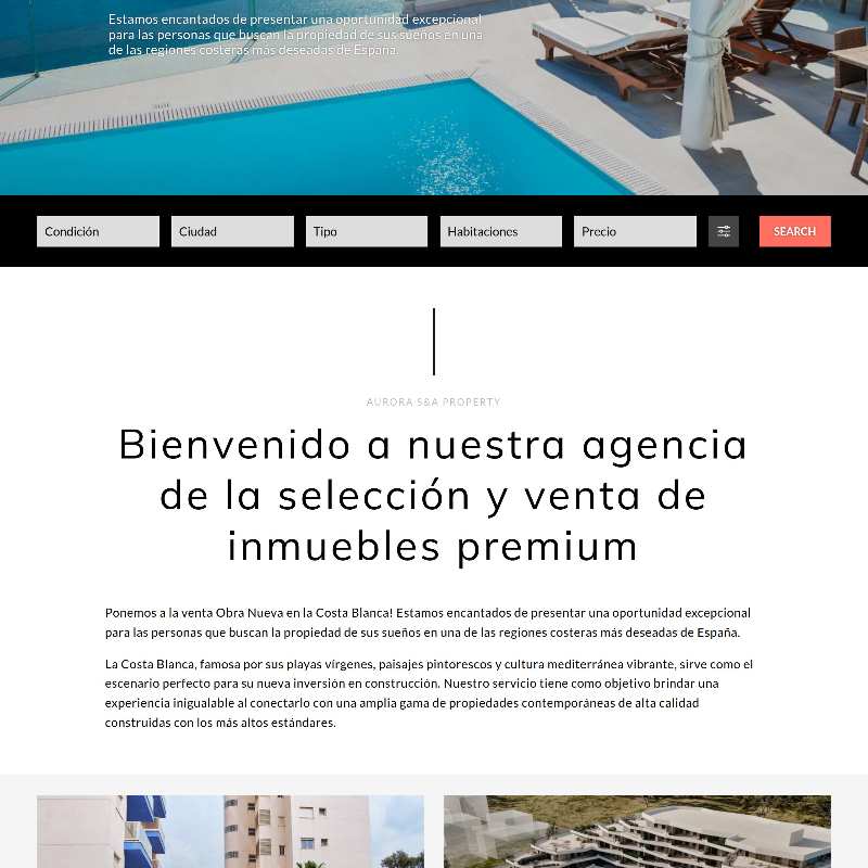 Aurora Property SA Website