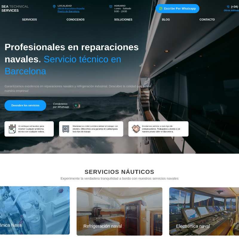 Background for Sitio web de Servicio Técnico Marítimo