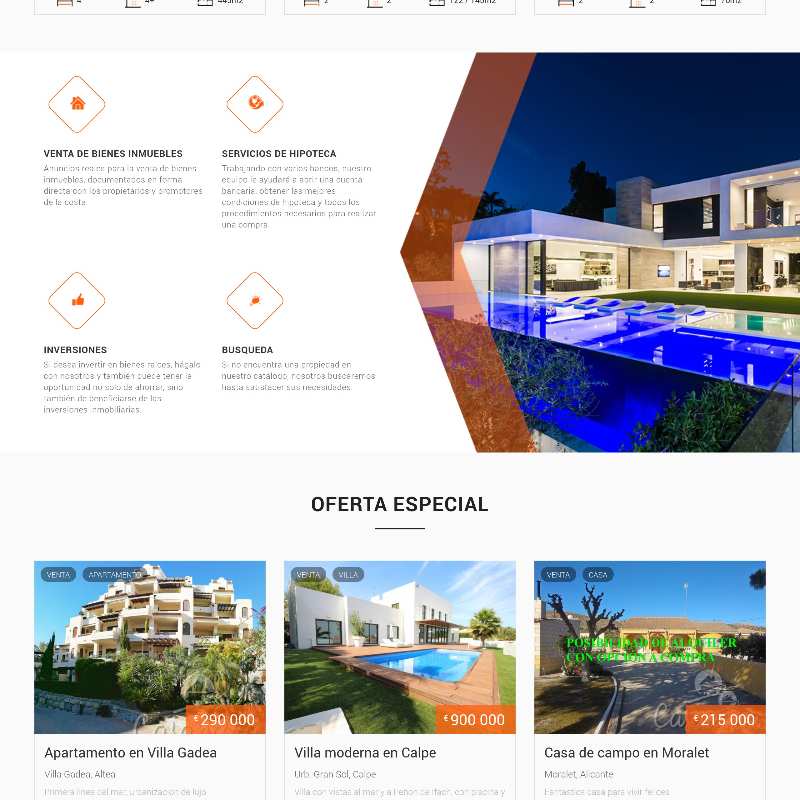 Background for Villa Altea Website Design