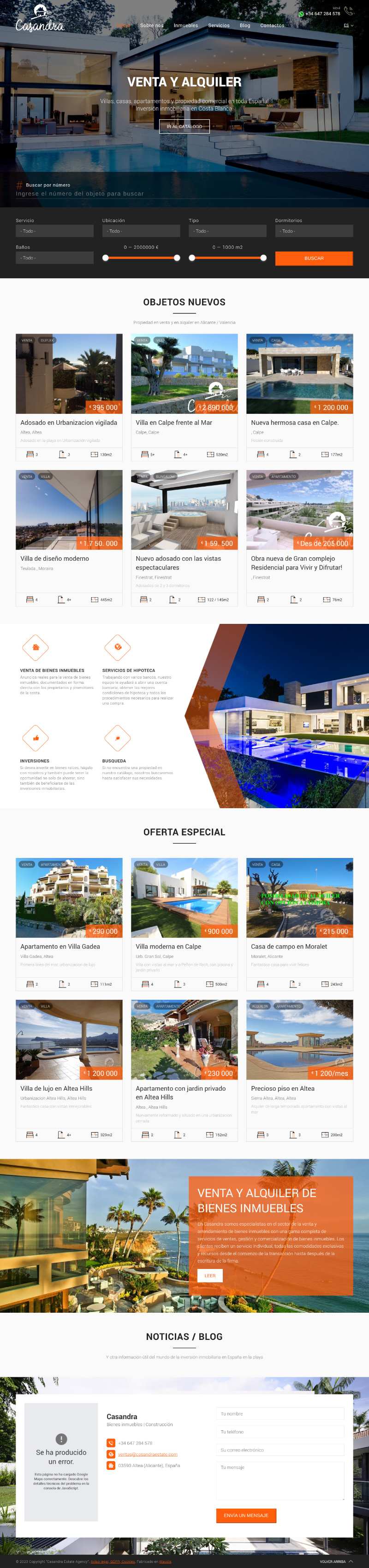 Villa Altea Website Design